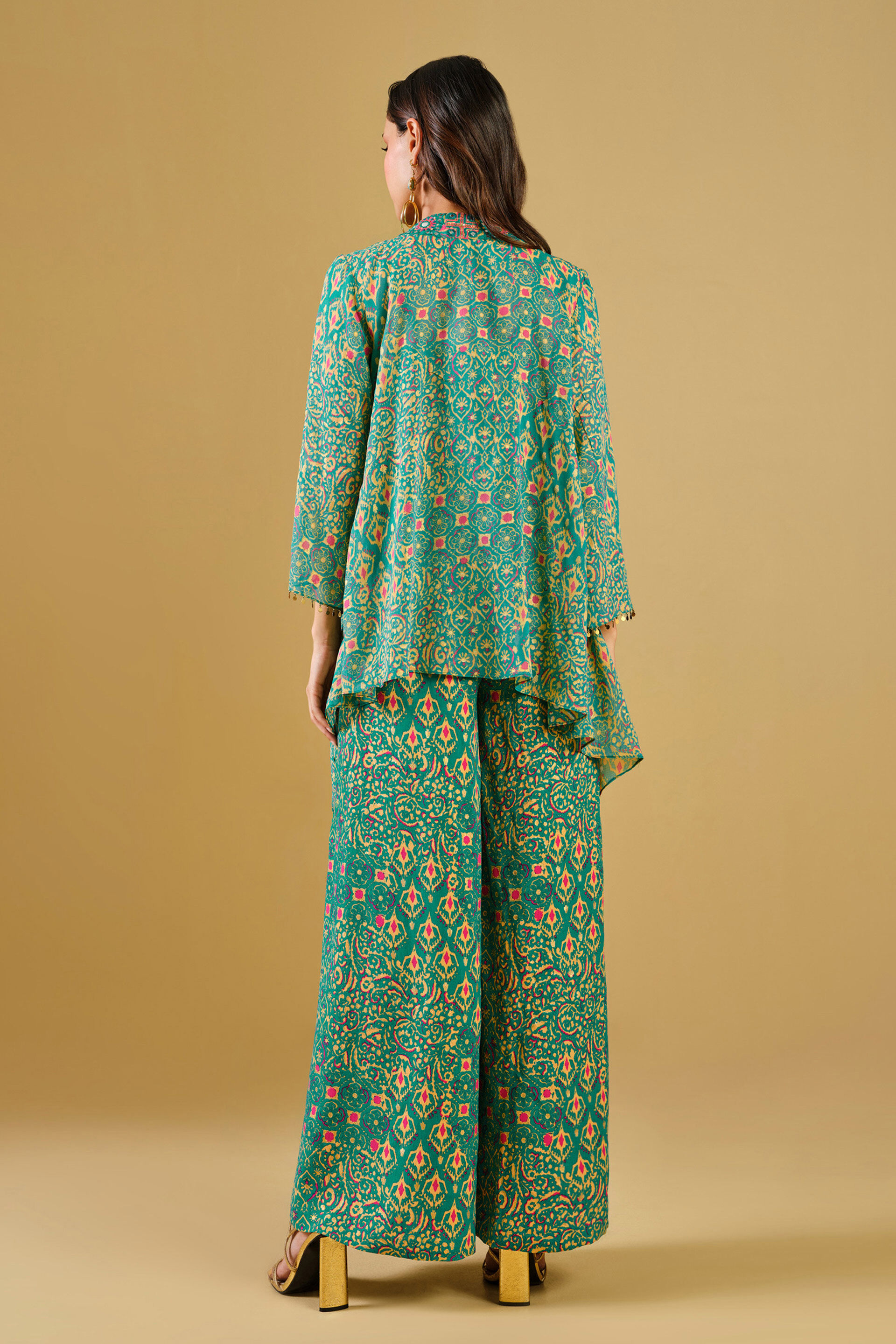 Teal Festive Crop Top Co-ord, Teal, image 14